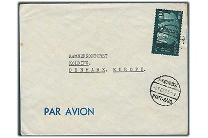 60 mills UAR frankeret luftpostbrev stemplet Paquebot Port-Said d. 6.2.1960 til Kolding, Danmark. På bagsiden afs.stempel_ m.t. Helene Mærsk.