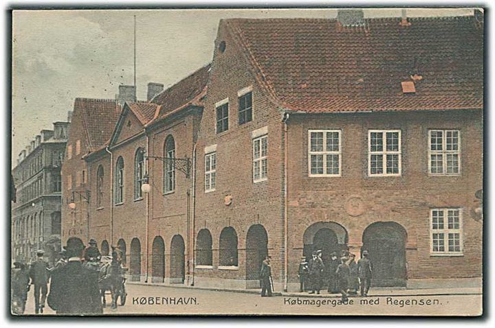 Købmagergade med Regensen i København. Stenders no. 16590.