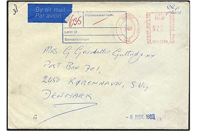 Fængselsbrev fra Maidstone, England, til indsat i København d. 8.11.1985. Brevet medfølger.