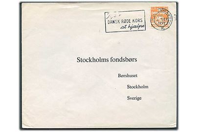 40 øre Bølgelinie med perfin “B.T.” på tryksag fra Berlingske Tidende i København d. 12.9.1972 til Stockholm, Sverige.