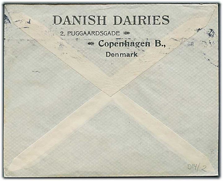 10 øre Chr. X med perfin “DD” på fortrykt kuvert fra Danish Dairies i København d. 27.3.1918 til Nymark på Fyn.
