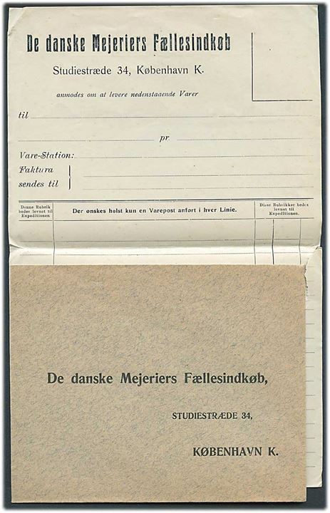 10 øre Bølgelinie med perfin “D.M.F.” på firmakuvert fra De danske Mejeriers Fællesindkøb i Kjøbenhavn d. 12.10.1912 til Roskilde. Fuldt indhold.