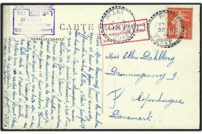 10 cent på postkort fra Piana, Frankrig, d. 28.4.1914 til København. Rammestempel angående mangelfuld adressering.