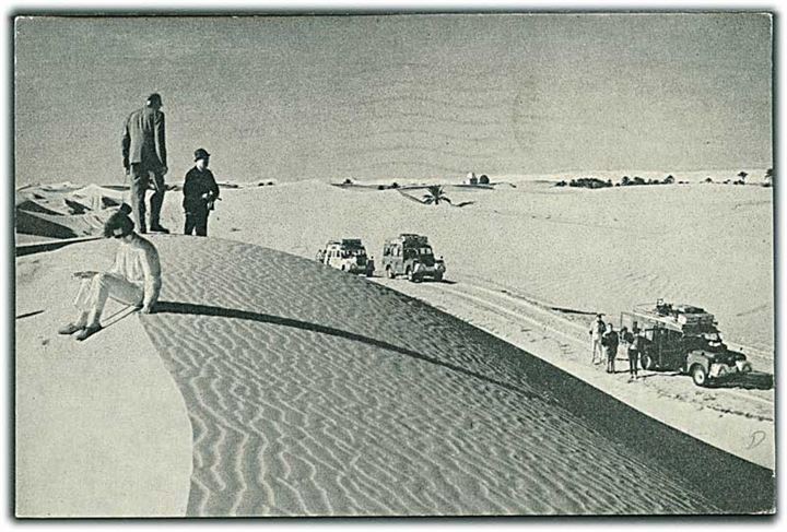 10 m. og 40 m. på brevkort fra Tunis d. 6.3.1969 til København, Danmark. Fra Sahara Safari - en Jørgen Bitsch expedition.