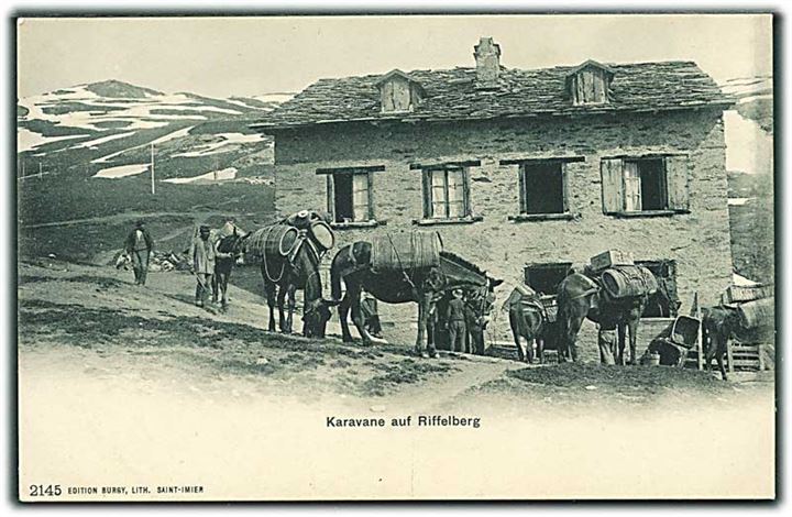 Karavane auf Riffelberg, Schweiz. Burgy no. 2145.