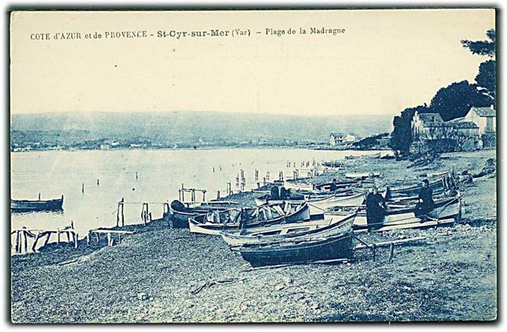Cote d'Azur et de Provence - St. Cyr. sur. Mer (var). - Plage de la Madrague. A. Thiriat et H. Basuyau u/no. 