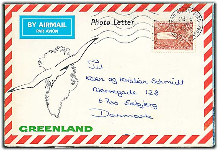 1,20 kr. Kommissionen for videnskabelige undersøgelser på Photo Letter (25.000 5.77) fra Sdr. Strømfjord d. 23.6.1978 til Esbjerg.
