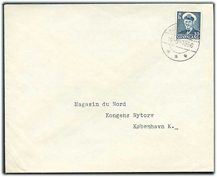 30 øre Fr. IX på brev fra Egedesminde d. 14.5.1956 til København.