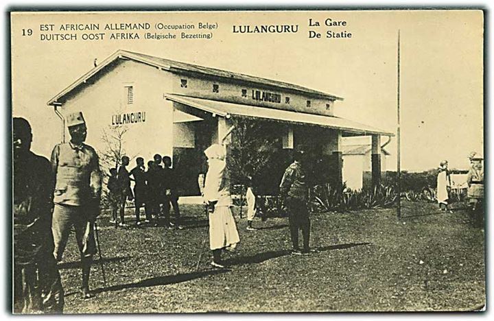 Lulangure. La Gare. Est Africain Allemand (Occupation Belge). Waterlow & Sons no. 19. 