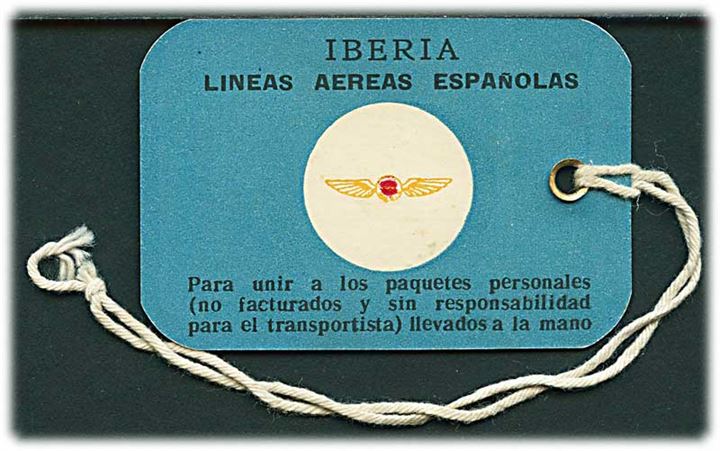 Iberia. Lineas Aereas Espanolas. Bagage-mærke IB. 756.-25.000.IX-55.