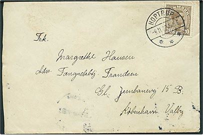 20 øre Chr. X på brev annulleret med brotype IIb Hoptrup d. 9.11.1922 til København.