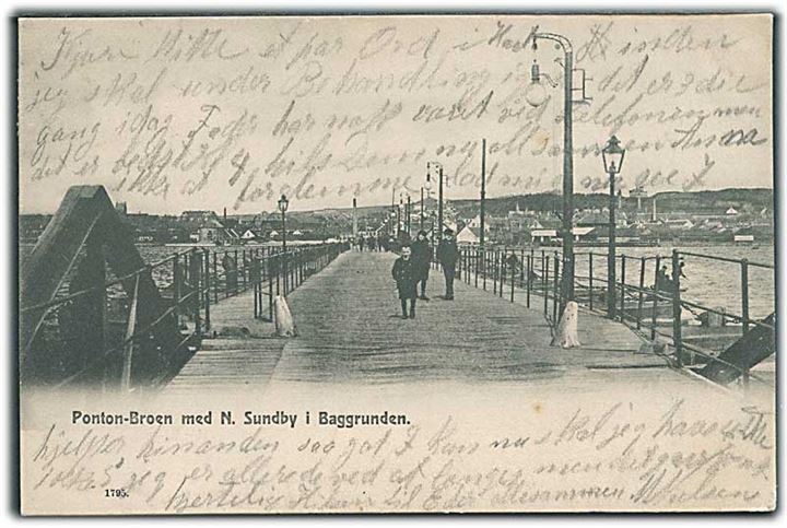 Ponton-Broen med N. Sundby i Baggrunden. No. 1795.