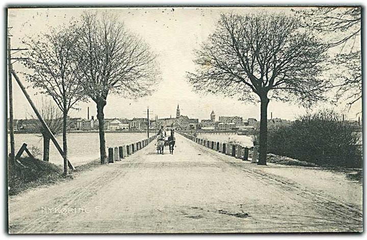 Hestevogn på bro ved Nykøbing Falster. Stenders no. 1776. 