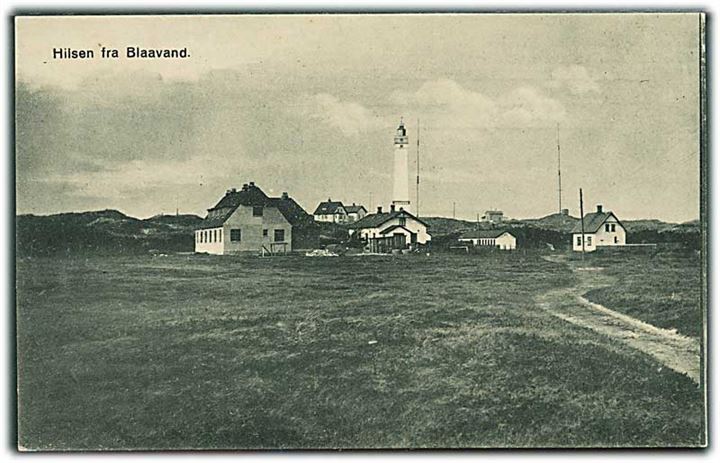 Hilsen fra Blaavand med fyrtårn. P. Pedersen no. 21.