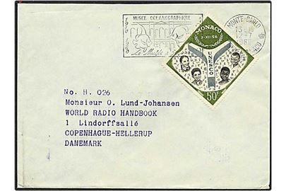 50 frank grøn UNESCO på brev fra Monte-Carlo d. 12.7.1960 til Hellerup.