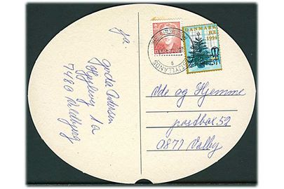 3,75 kr. Margrethe og Julemærke 1994 på Ølbrik anvendt som brevkort fra Vestbjerg stemplet Vestjyllands Postcenter d. 23.11.1994 til Valby.