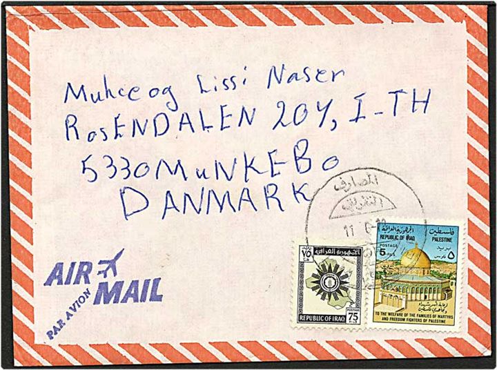 Luftpost brev fra Irak d. 11.6.1972 til Munkebo.