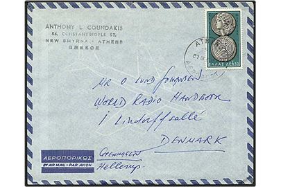 Luftpost brev fra Athen, Grækenland, d. 31.3.1960 til Hellerup.