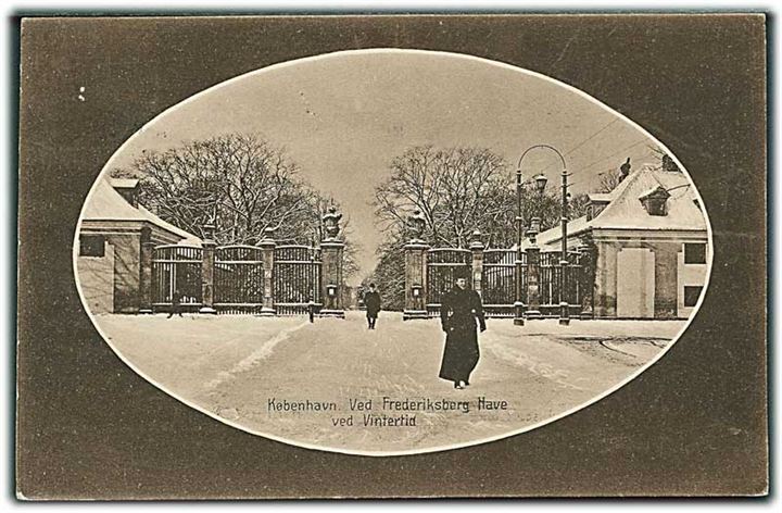 Ved Frederiksværk Have ved vintertid, København. Stenders no. 130.