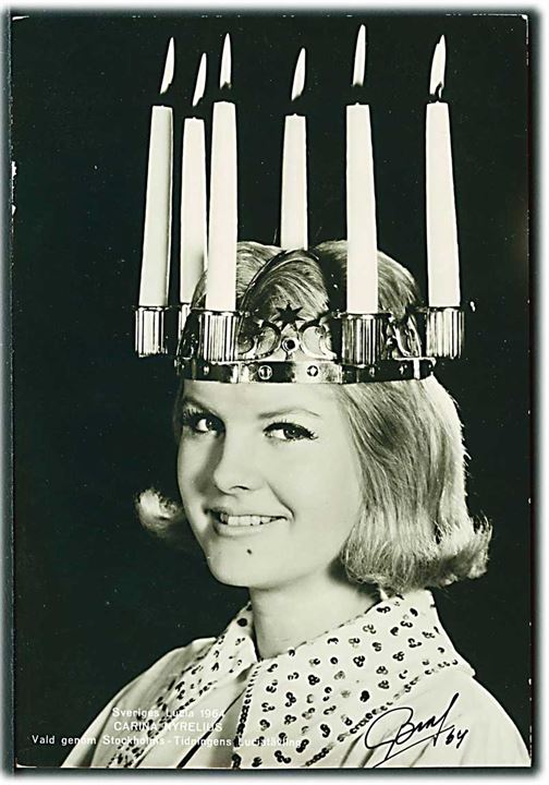 Sveriges Lucia 1964: Carina Nyrelius. Stockholms Tidnings Luciatävling. U/no.