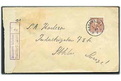 15 öre Linné på brev stemplet Haparanda F. d. 1.2.1940 til Stockholm. Fra medlem af Svenska Frivilligkåren avd. 112 (= I. Gruppe 2. Kompani). Åbnet af finsk censur.