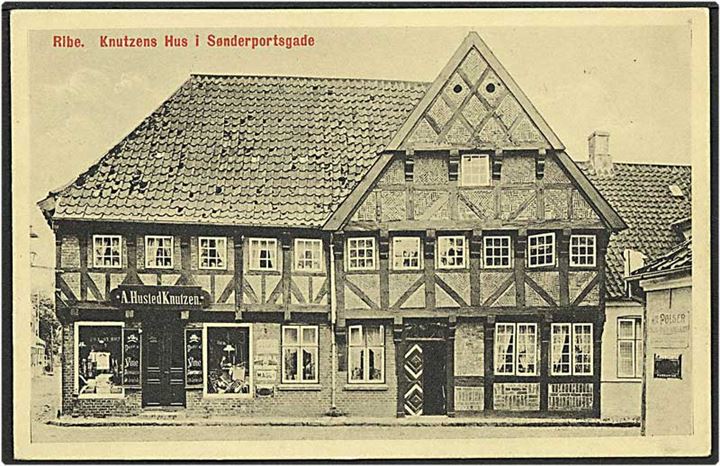 Knutzens hus i Sønderportsgade, Ribe. H. Bentzon no. 40182.