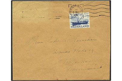 20 cent blå på brev fra Arnhem, Holland, d. 5.3.1951 til København.
