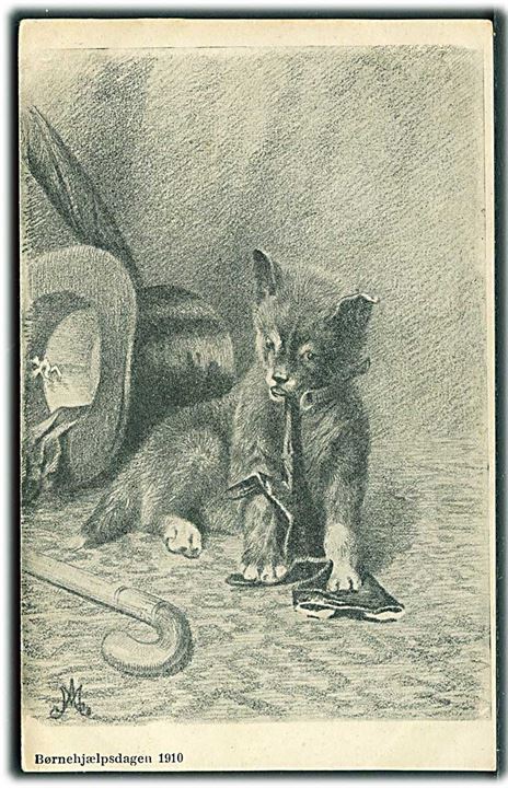 A.M.: Hundehvalp. Børnehjælpsdagen 1910. Chr. J. Cato u/no.