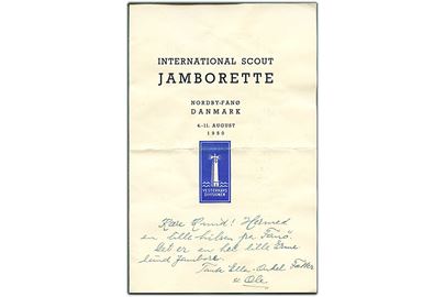 International Spejder Jamboree, Nordby Fanø 1950. Lille illustreret folder.