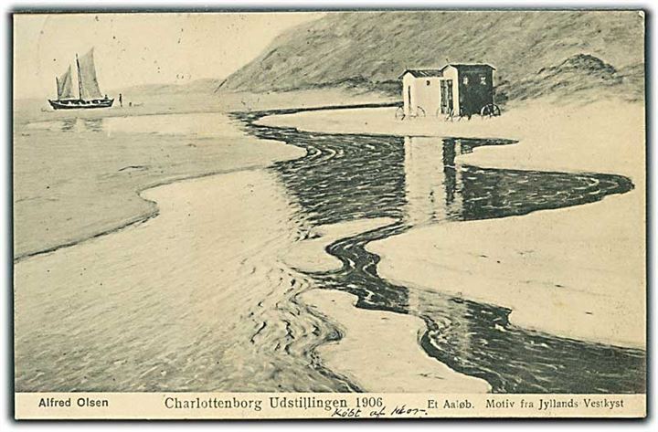 Charlottenborg Udstillingen: Et Aaløb. Motiv fra Jyllands Vestkyst. Alfred Olsen. U/no. 