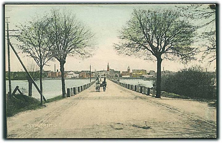Hestevogn på vej over bro, Nykøbing Falster. Stenders no. 1776.