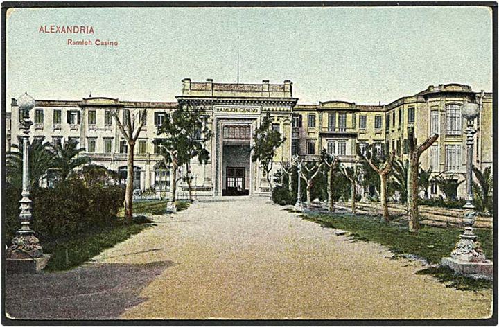 Ramieh Casino i Alexandria, Egypten. Cairo Postcard Trust no. 54729.