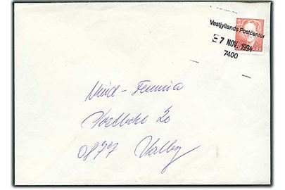 3,75 kr. Margrethe på brev annulleret med kontorstempel Vestjyllands Postcenter d. 7.11.1994 til Valby.