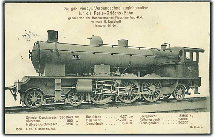 Verbundschnellzuglokomotiv fra Hannover til Paris - Orleans banen. G. Alpers no. 358.