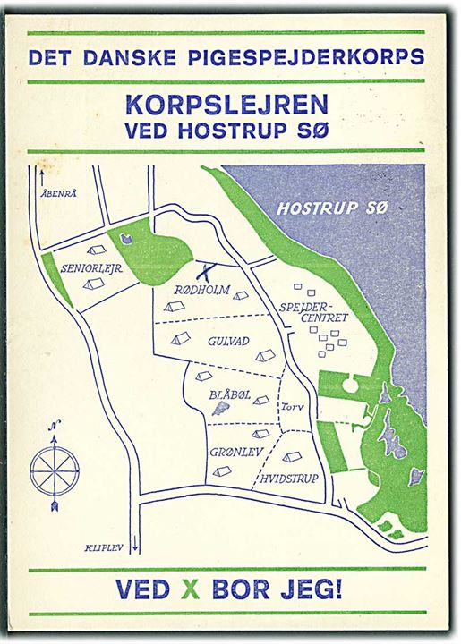 Det danske Pigespejderkorps korpslejer ved Hostrup Sø i 1970. U/no.