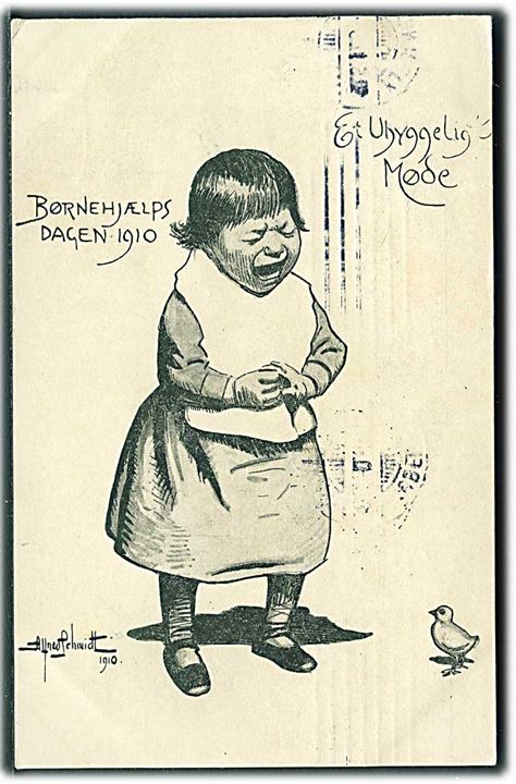 Alfred Schmidt: Børnehjælpsdagen 1910. Et uhyggeligt møde. Chr. J. Cato u/no.