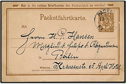 2 pfennig brun bypost helsag fra Berlin, Tyskland, d. 12.3.1894.
