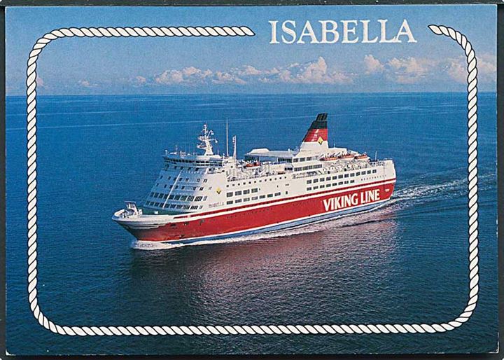 Finland 1. kl. udg. på brevkort (m/s Isabella) stemplet Turku Navire d. 15.4.2002 til Filipstad, Sverige.