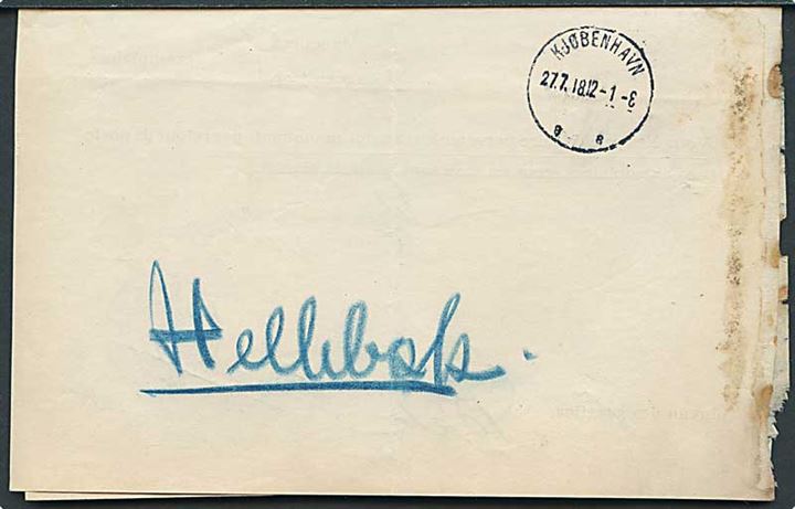 International formular (Opm. Form. No. 915 1200 22-2-16) fra Avispostkontoret d. 16.7.1918 til Basel, Schweiz vedr. avis til Hellebæk.