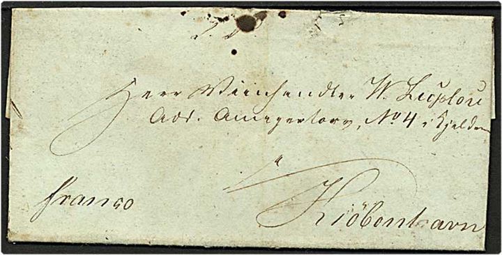 Præfil franko brev fra Assens d. 6.1.1836 til København.