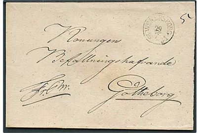 1831. Fribrev med bågstempel Wennersborg d. 29.7.1831 til Göteborg.