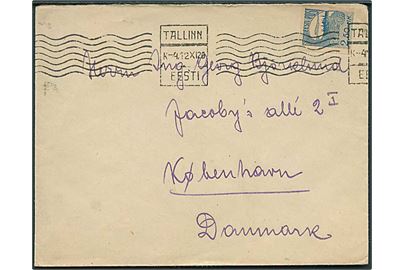 2,50 mk. Skyline utakket single på brev fra Tallinn d. 12.11.1920 til København, Danmark.