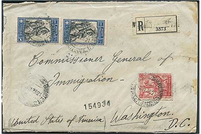 75 c. og 1,25 l. (2) Emanuel Philibert på anbefalet brev fra Vitulaon d. 8.11.1928 til Washington, USA. Nusset.