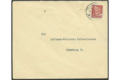 20 øre rød Fr. IX på brev fra Det danske kommando i Tyskland d. 13.3.1950 til Nykøbing F. Det danske Kommando * i Tyskland *. brotypestempel.