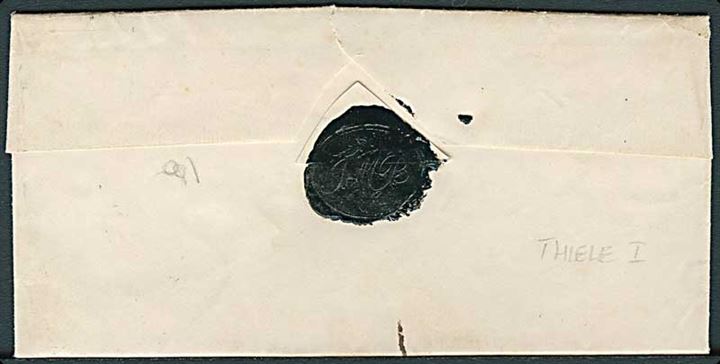 4 R.B.S. Thiele I på brev annulleret med nr.stempel “29” og sidestemplet med 1½-rings stempel Holstebroe. d. 21.6.1853 til Viborg. 