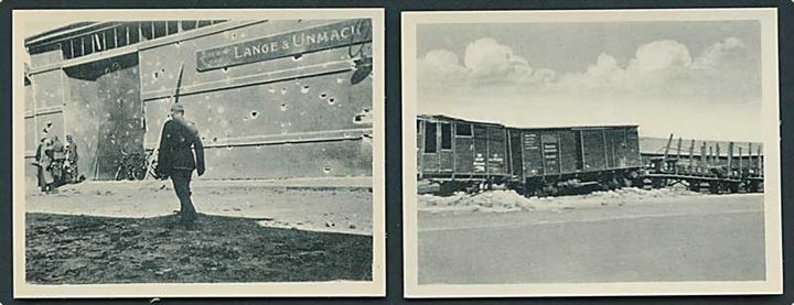9 billeder efter bombeangrebet i Aalborg i 1940. Eneret Postbox 199 u/no.