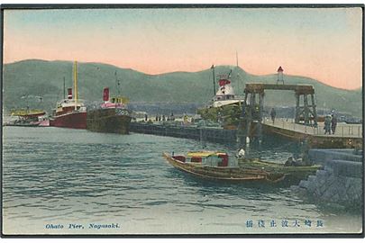Havneparti fra Nagasaki, Japan. U/no.