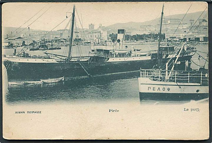 Skibe i Piræus Havn, Grækenland. P. & C. u/no.