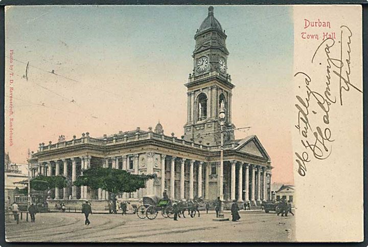 Raadhuset i Durban, Natal, Sydafrika. T.D. Ravenscroft no. 154.