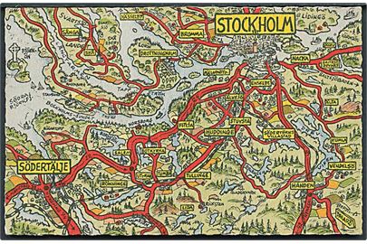 Svensk landkort over Stockholm. E. Gerhard no. 73.